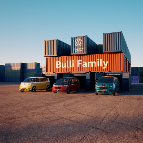 Nya "Bulli-familjen": ID. Buzz, Multivan och en kamouflerad Transporter 2025