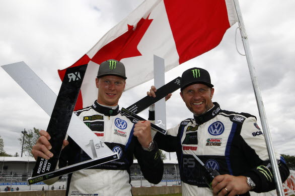 Johan Kristoffersson tog sin tredje seger i rad och med Petter Solberg på andra plats tog teamet sin andra dubbelseger.