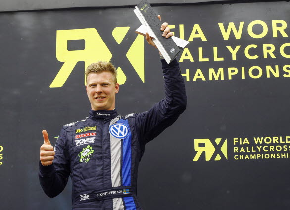 Johan Kristoffersson, Volkswagen Team Sweden, trea på Lydden Hill.