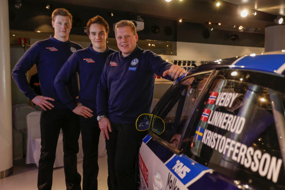 KMS-förarna Johan Kristoffersson, Ole Christian Veiby och Tord Linnerud.