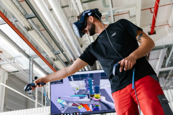 Monteringslinan testades helt digitalt med hjälp av VR