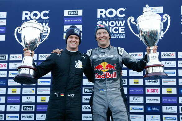 Mattias Ekström vann över Mick Schumacher i finalen i Race of Champions 2023
