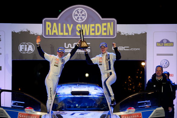 I Rally Sweden firade Volkswagenföraren Jari-Matti Latvala sin första WRC-seger för säsongen i sin Polo R WRC. För första gången i karriären tog han och hans kartläsare Miikka Anttila, båda från Finland, också ledningen totalt i världsmästerskapet. 