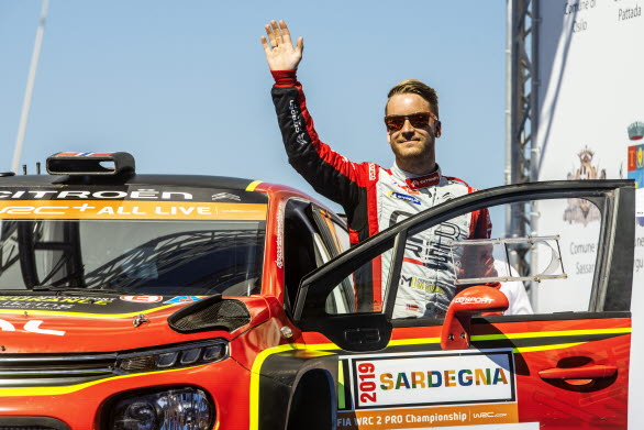 Mads Østberg, Rally Sardinia 2019. Bild: Citroën Racing Media