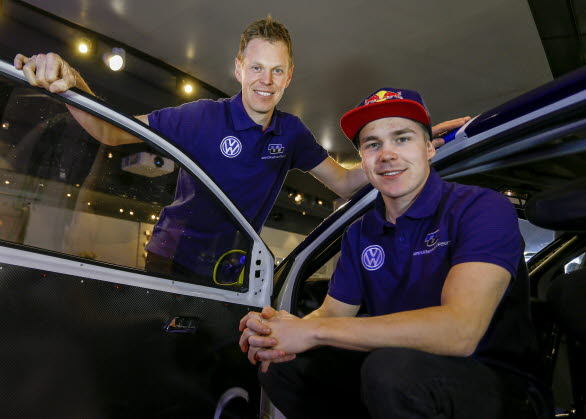 Under presskonferensen i Stockholm presenterades de förare som ska göra jobbet i rallycross-VM. Från Marklund Motorsport blir det värmlänningen P-G Andersson och finländaren Toomas ”Topi” Heikkinen. 