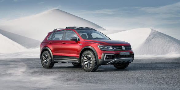 På bilsalongen i Detroit presenterar Volkswagen konceptbilen ”Tiguan GTE Active Concept” – en SUV med laddhybriddrift och elektrisk fyrhjulsdrift.
