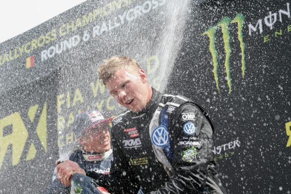 Johan Kristoffersson, Volkswagen Dealer Team KMS, Volkswagen Polo. På VM-pallen som trea i Belgien tidigare under säsongen.