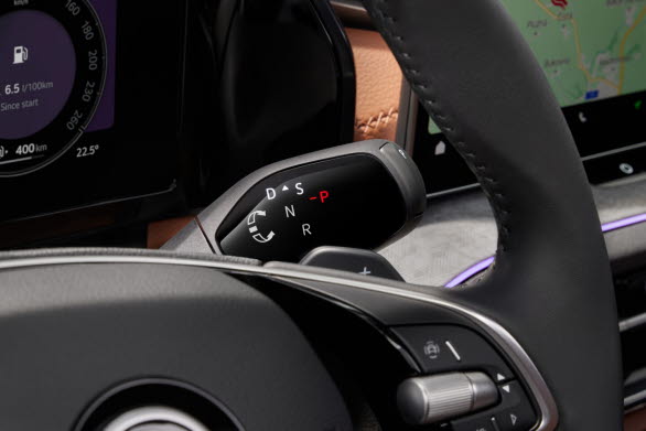 Växelspaken monterad på ratten