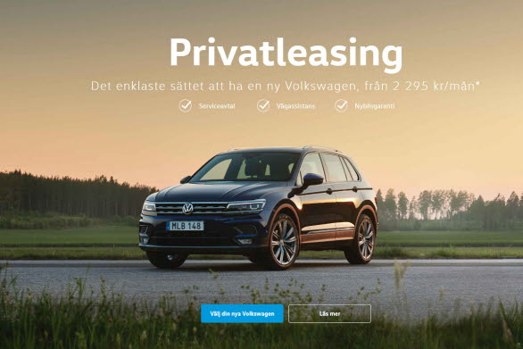 Volkswagen Tiguan är en populär bil för privatleasing.