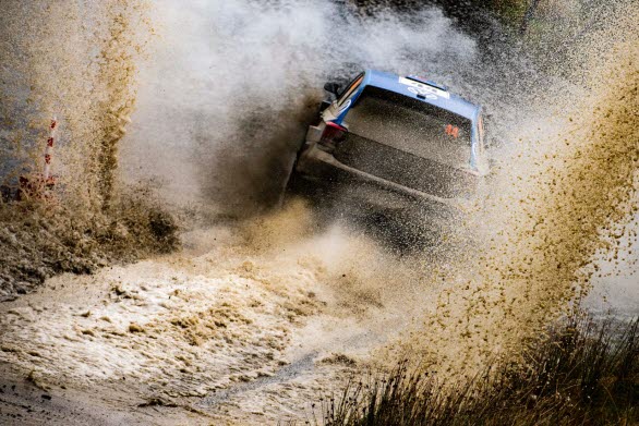 Wales Rally GB blev förstås en blöt historia, även för Ole Christian Veiby.