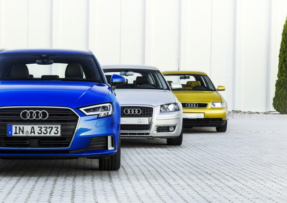 Tre generationer Audi A3