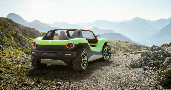 Med konceptbilen ID. BUGGY vill Volkswagen visa fram en ny, fritidsinriktad sida av e-mobiliteten.