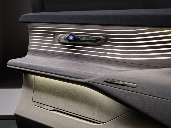 Visionära Audi urbansphere concept med geststyrning i dörrsidan