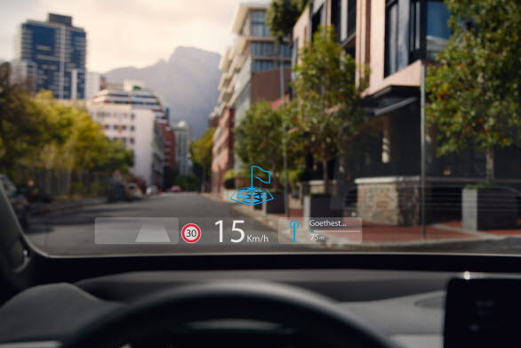 Head-up-Display med förstärkt verklighet.