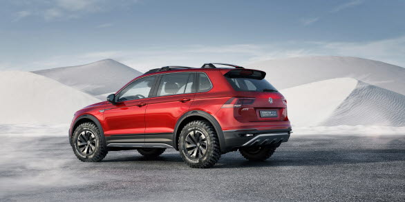 På bilsalongen i Detroit presenterar Volkswagen konceptbilen ”Tiguan GTE Active Concept” – en SUV med laddhybriddrift och elektrisk fyrhjulsdrift.