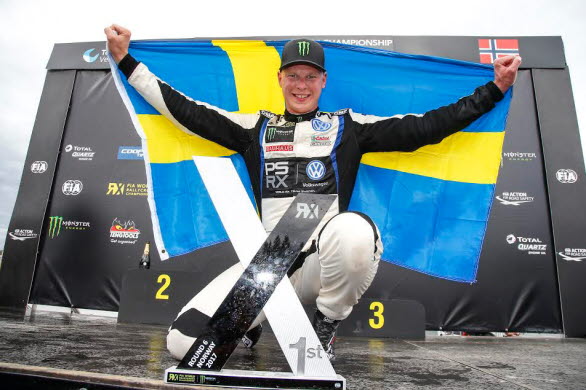  VM-ledande Johan Kristoffersson efter segern i norska Hell.