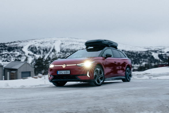 På sportlov i svenska fjällen med eldrivna ID.7 GTX Tourer.