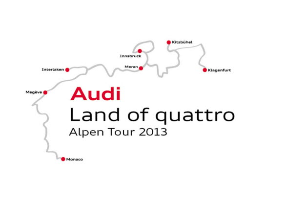 RS-modeller Audi Land of quattro Alpen Tour 2013