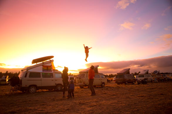 Volkswagen Vanagon Westfalia, 1996. Bilträff i Bend, Oregon, USA. Foto: Richard Sjösten