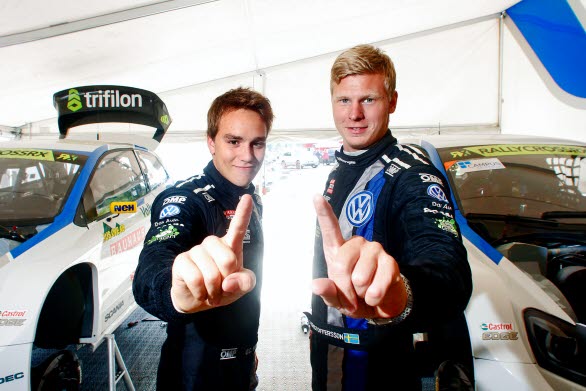 Ole Christian Veiby och Johan Kristoffersson, Volkswagen Dealer Team KMS. Back-SM 2-3 augusti 2014. 