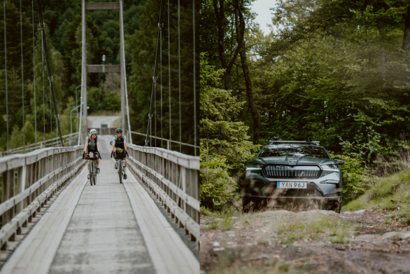 Škoda Cycling Team 2023 & följebilen Škoda Enyaq