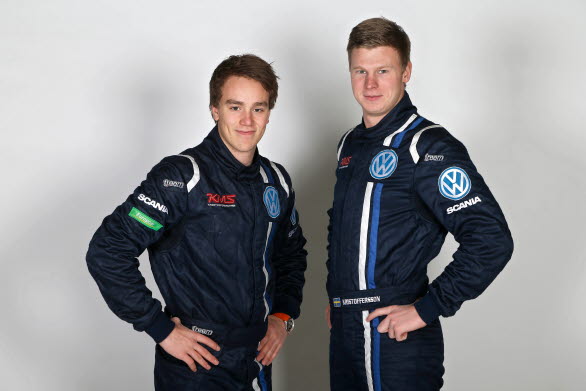 Ole Christian Veiby och Johan Kristoffersson kör två Volkswagen Polo i RallyX Supercar Scandinavia under 2014.